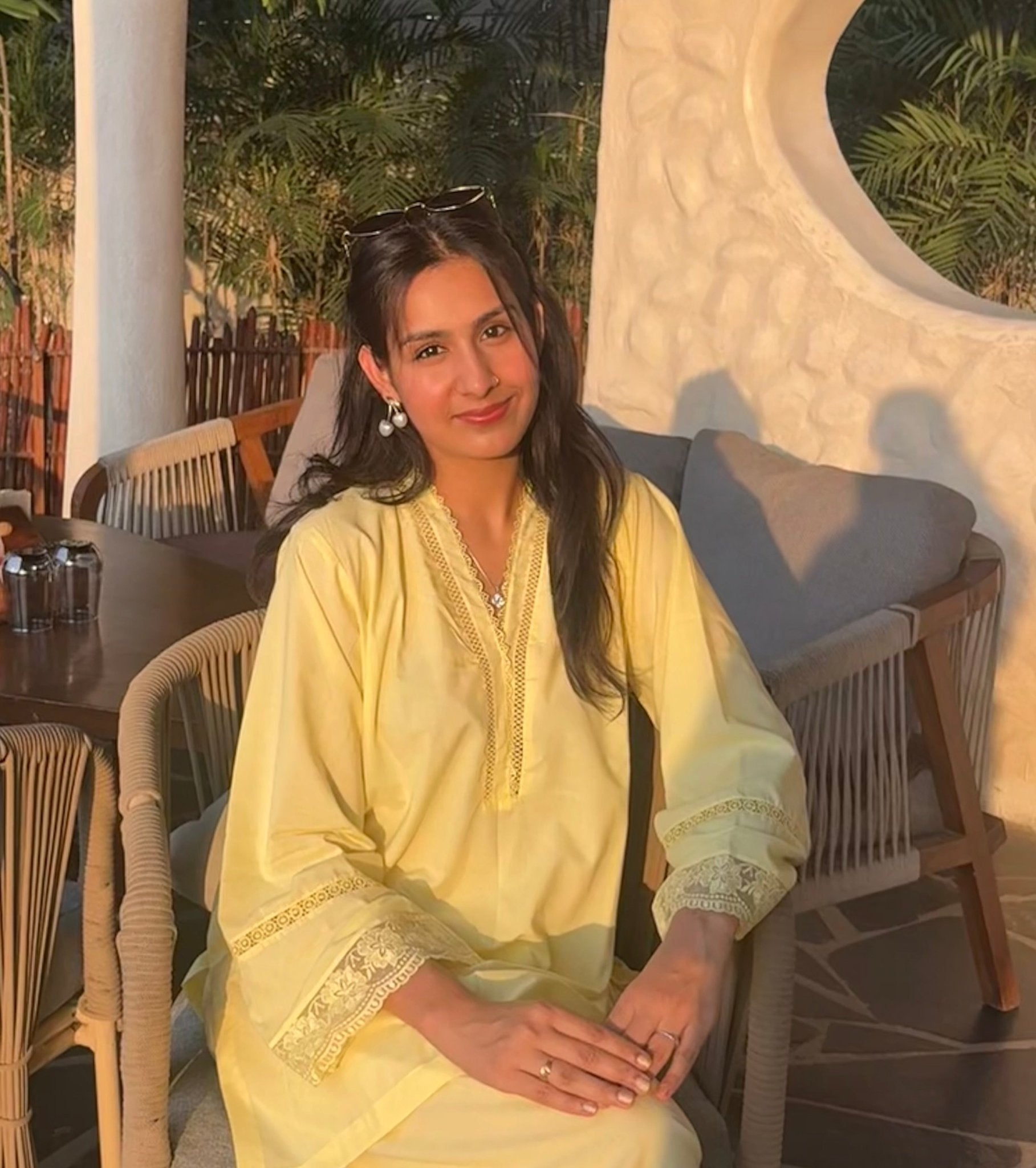 Haseena Butter Yellow Farshi set - The Khushnuma