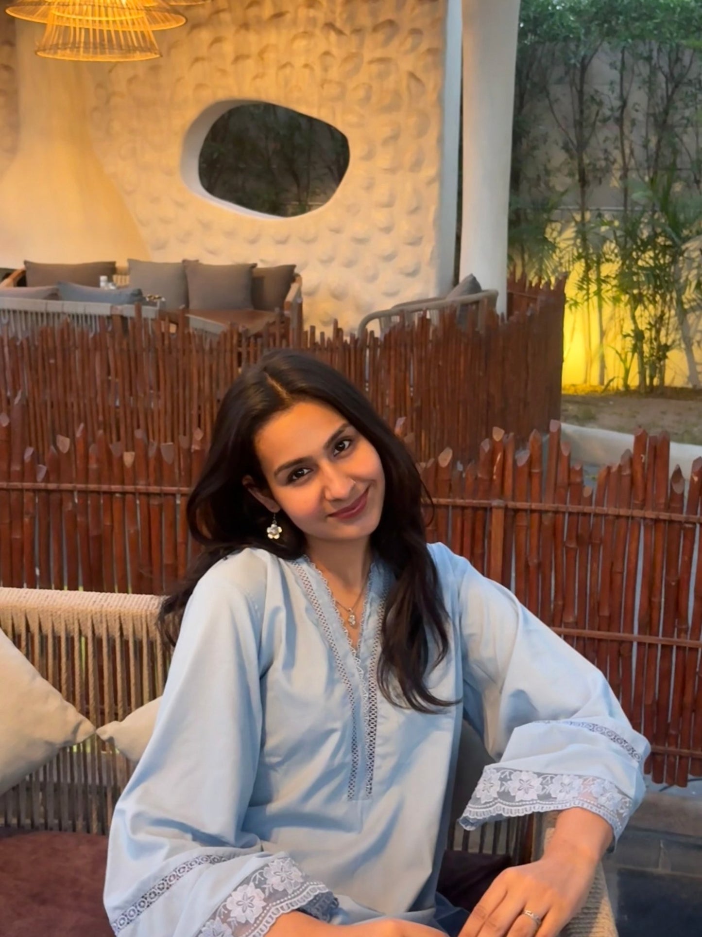 Haseena Powder Blue Farshi Set - The Khushnuma