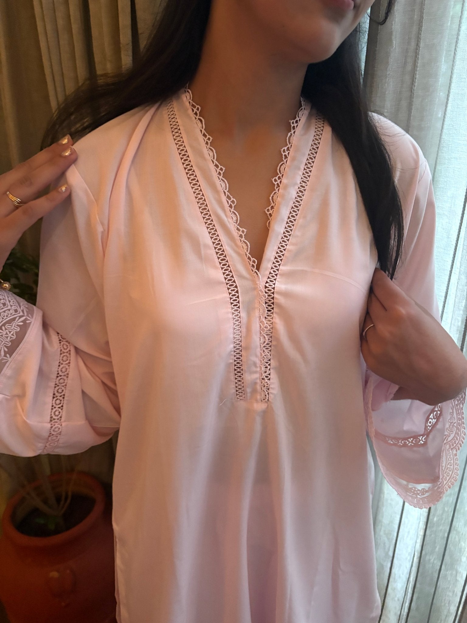 Haseena Powder Pink Farshi set - The Khushnuma