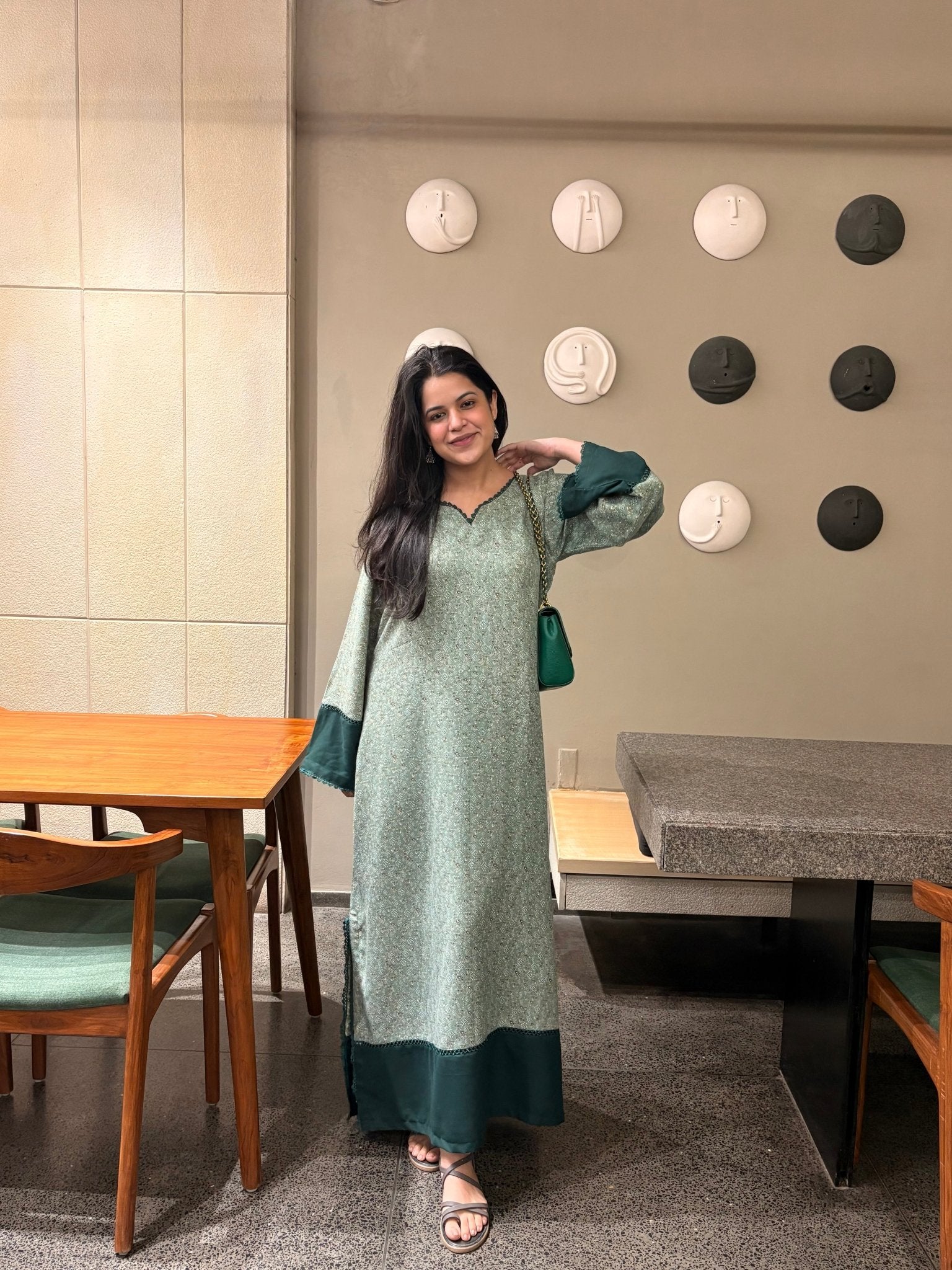 Hayat Green Kaftaan (Limited Edition) - The Khushnuma