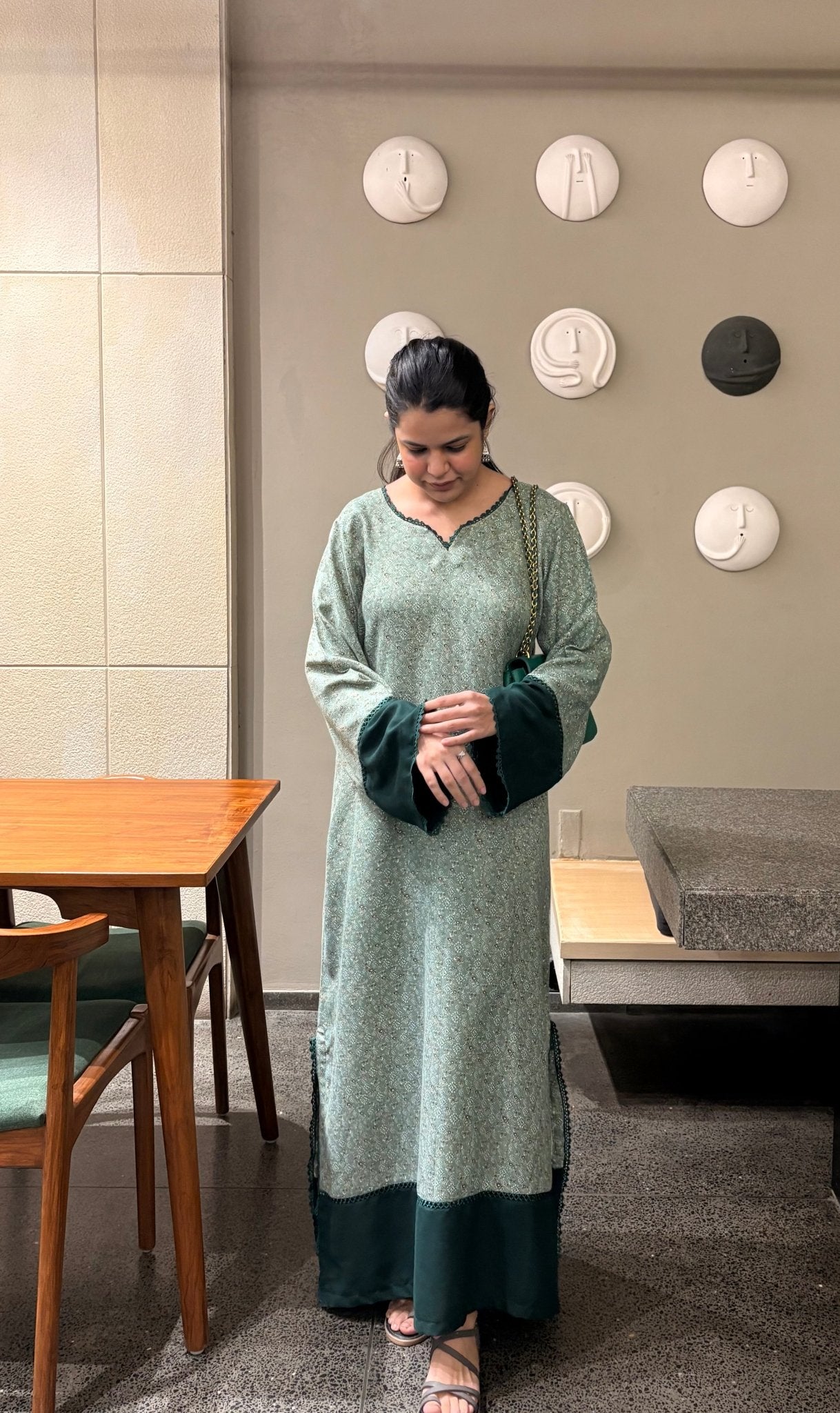 Hayat Green Kaftaan (Limited Edition) - The Khushnuma